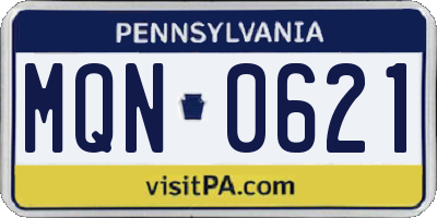 PA license plate MQN0621