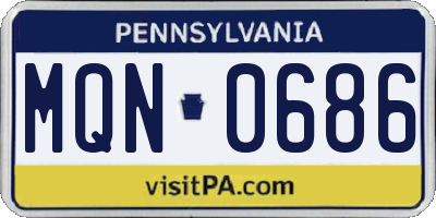 PA license plate MQN0686