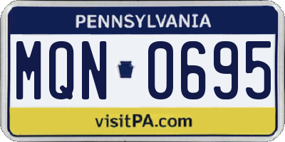 PA license plate MQN0695