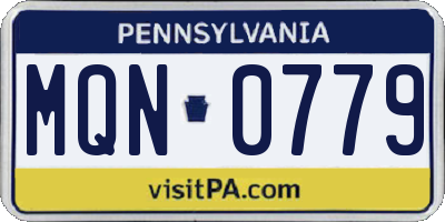 PA license plate MQN0779