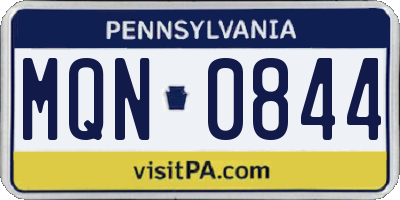 PA license plate MQN0844