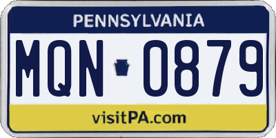 PA license plate MQN0879