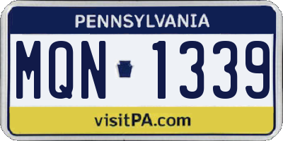 PA license plate MQN1339