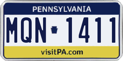 PA license plate MQN1411