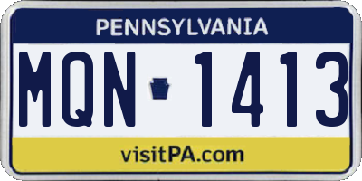 PA license plate MQN1413