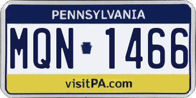 PA license plate MQN1466