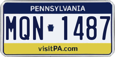 PA license plate MQN1487