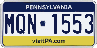 PA license plate MQN1553