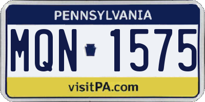 PA license plate MQN1575