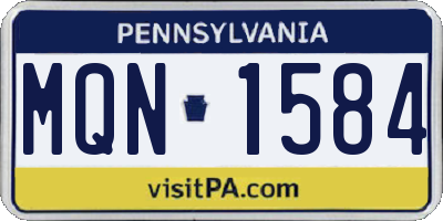 PA license plate MQN1584