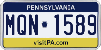 PA license plate MQN1589