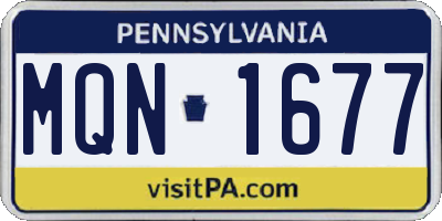 PA license plate MQN1677