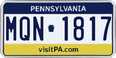 PA license plate MQN1817
