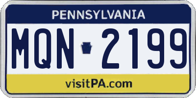 PA license plate MQN2199
