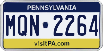 PA license plate MQN2264