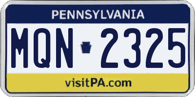PA license plate MQN2325
