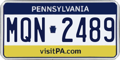PA license plate MQN2489