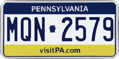 PA license plate MQN2579