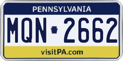 PA license plate MQN2662