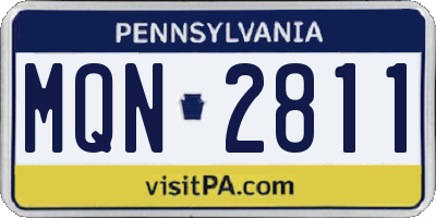 PA license plate MQN2811