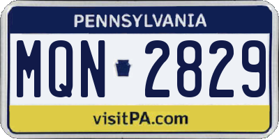 PA license plate MQN2829