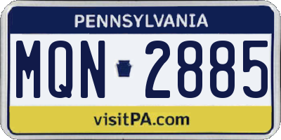 PA license plate MQN2885