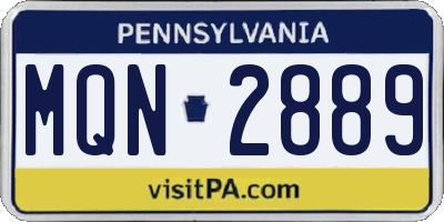 PA license plate MQN2889