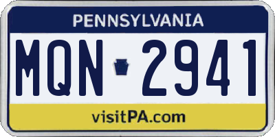 PA license plate MQN2941