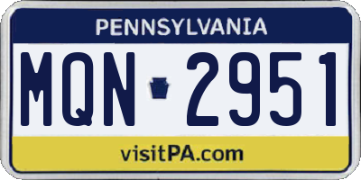 PA license plate MQN2951