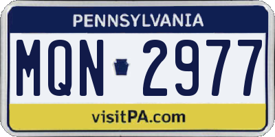 PA license plate MQN2977