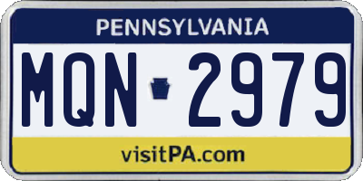 PA license plate MQN2979