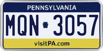 PA license plate MQN3057
