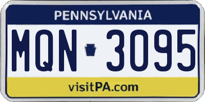 PA license plate MQN3095