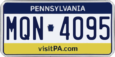 PA license plate MQN4095