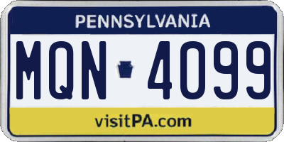 PA license plate MQN4099