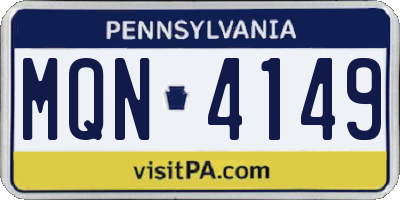 PA license plate MQN4149