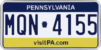 PA license plate MQN4155