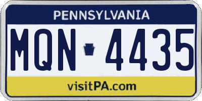 PA license plate MQN4435