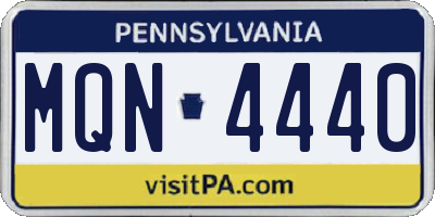 PA license plate MQN4440