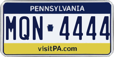 PA license plate MQN4444