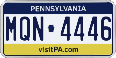 PA license plate MQN4446