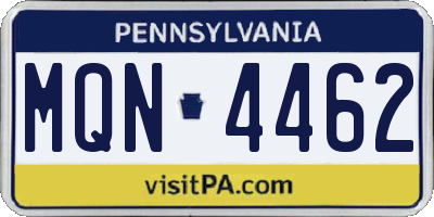 PA license plate MQN4462