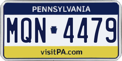 PA license plate MQN4479