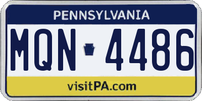 PA license plate MQN4486