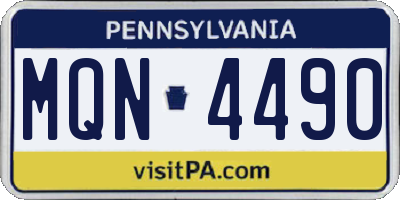 PA license plate MQN4490
