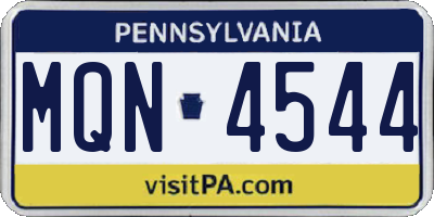 PA license plate MQN4544