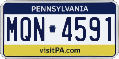 PA license plate MQN4591