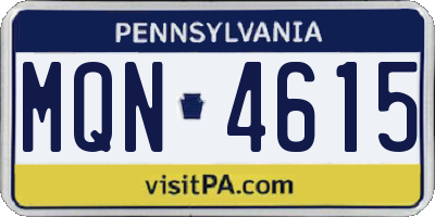 PA license plate MQN4615