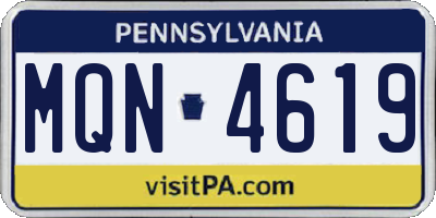 PA license plate MQN4619