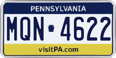 PA license plate MQN4622